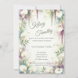 Cascading Calla Wedding Invitation