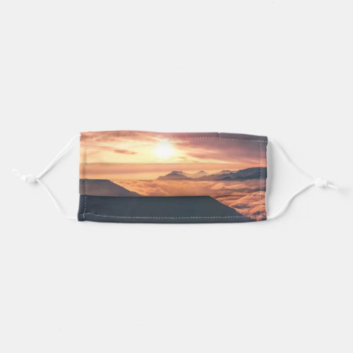 Cascading Clouds Surrounding Hilltops At Sunset Adult Cloth Face Mask