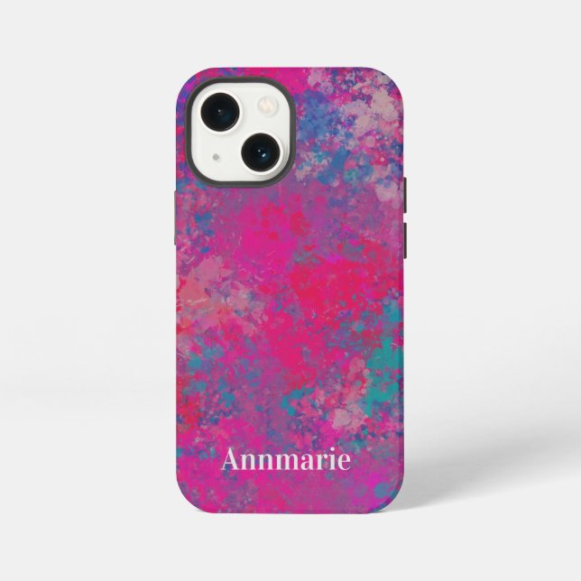 Cascading Color Abstract Design Pattern Iphone Case (Back)