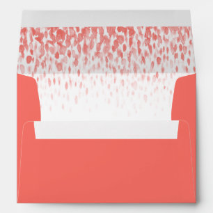 Cascading coral orange abstract dabs envelope