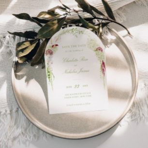 Cascading Floral Arch Wedding Save The Date