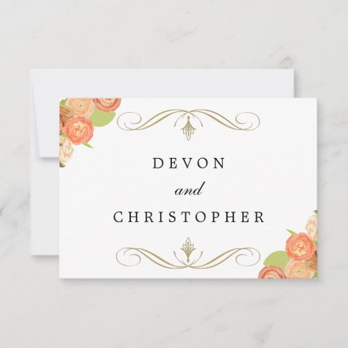 Cascading Floral Wedding Response Cards