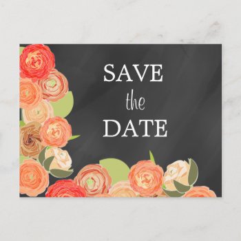 Cascading Flowers Wedding Save The Date Post Card by PetitePaperie at Zazzle