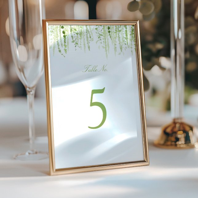 Cascading Greenery Wedding Table Number (Creator Uploaded)