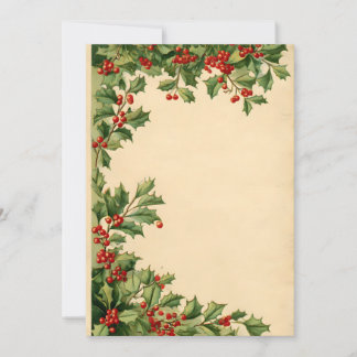 Cascading Holly Top Border Invitation