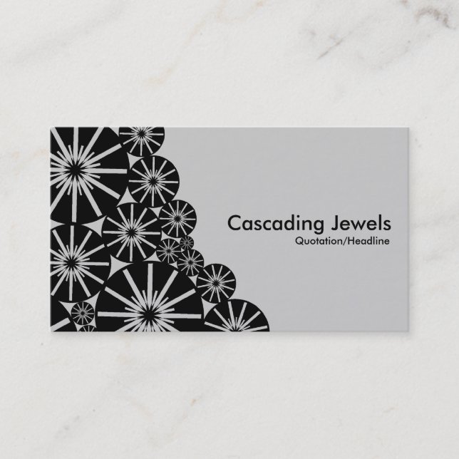 Cascading Jewels - Light Gray CCCCCC Business Card (Front)