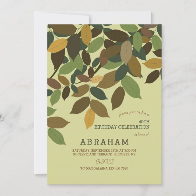 Cascading Leaves Invitation (Front)