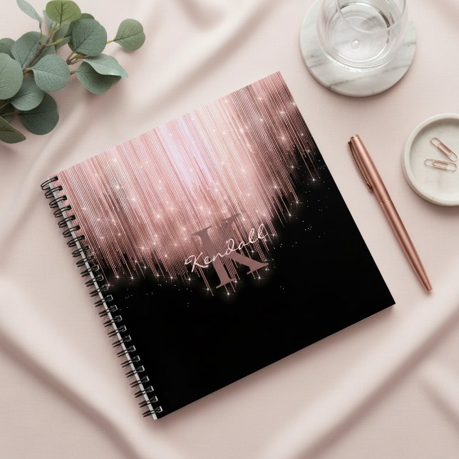 Cascading Lights Monogram Rose Gold ID789 Notebook (Creator Uploaded)