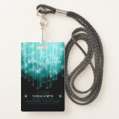 Cascading Lights Sweet 16 Teal ID790 Badge (Front with Lanyard)