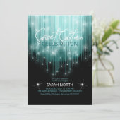Cascading Lights Sweet 16 Teal ID790 Invitation (Standing Front)