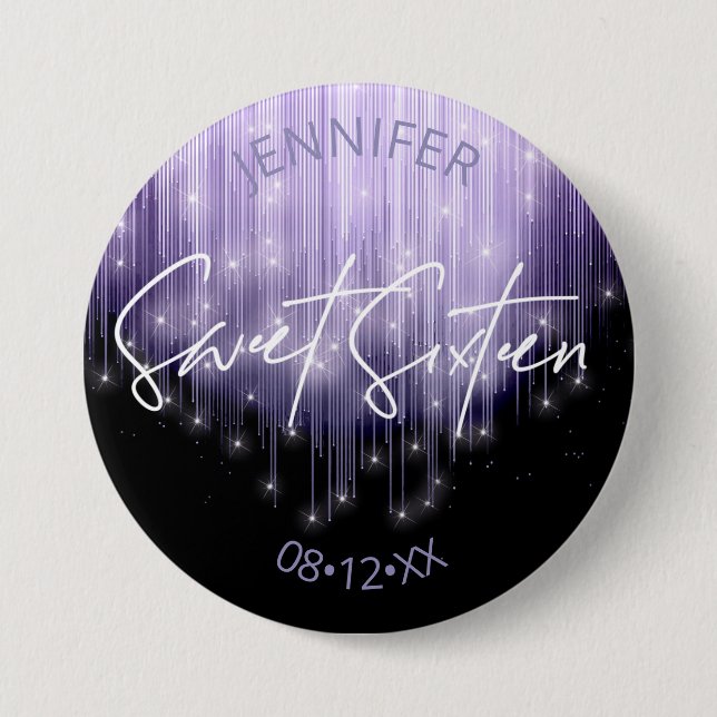 Cascading Lights Sweet 16 Violet ID790 Button (Front)