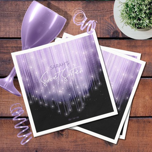 Cascading Lights Sweet 16 Violet ID790 Napkins