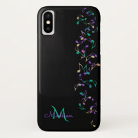 Cascading Music Notes Monogram iPhone X Case