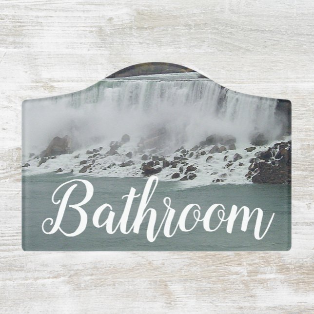 Cascading Niagara Falls Bathroom Door Sign (In Situ)