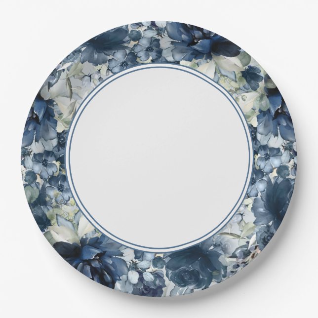Cascading Peonies Wedding 9 Inch Dinner Plate (Front)
