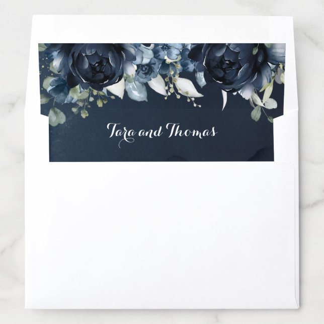 Cascading Peonies Wedding Envelope Liner (In Envelope)