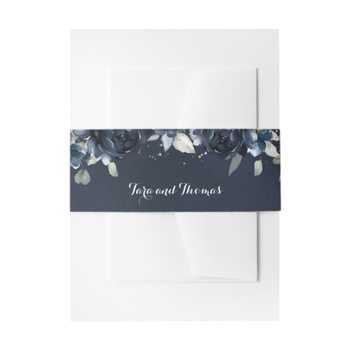 Cascading Peonies Wedding Invitation Suite Invitation Belly Band