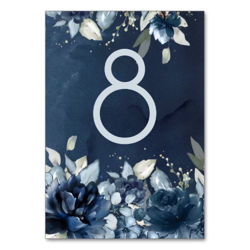 Cascading Peonies Wedding Table Number Card