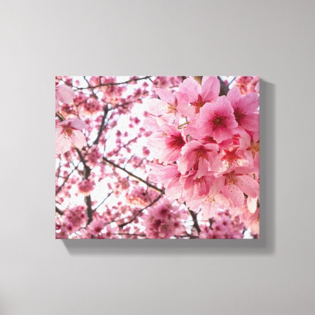 Cascading Pink Cherry Blossoms Wall Art (Front)