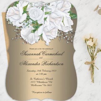 Cascading Roses Elegant Gold Wedding