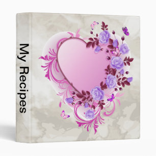 Cascading Roses Lavender Heart Binder