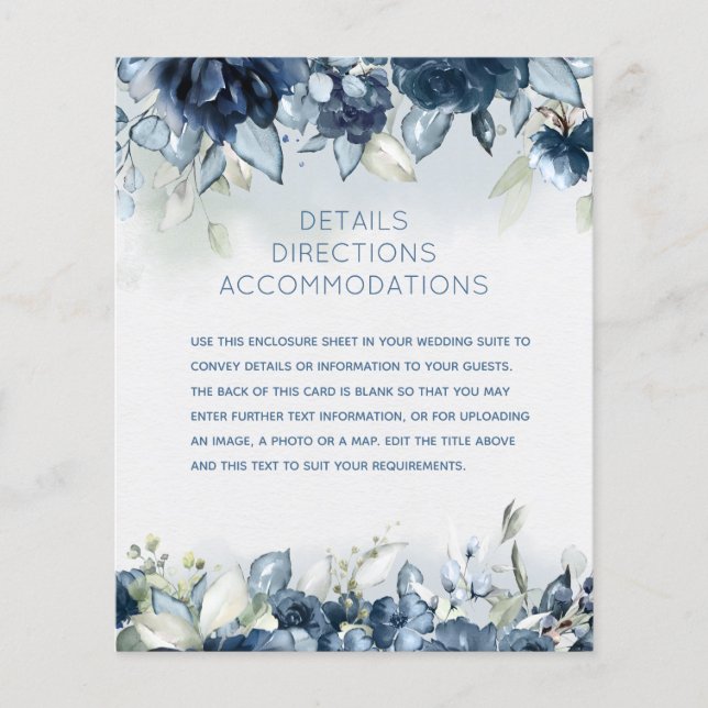 Cascading Roses Wedding Details Accommodations (Front)