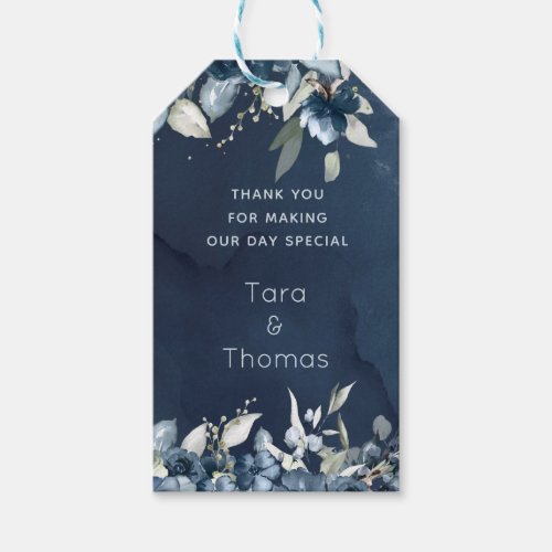 Cascading Roses Wedding Favor Gift Long Tags