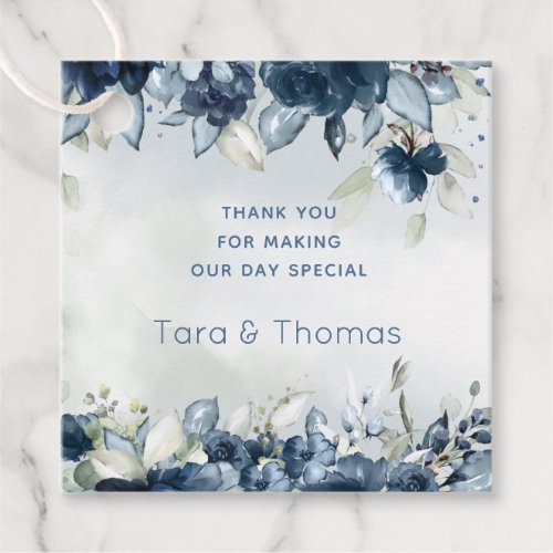 Cascading Roses Wedding Favor Gift Square Tag
