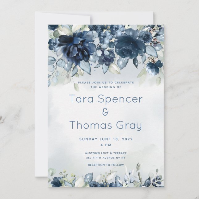 Cascading Roses Wedding Luxury Invitation Suite (Front)