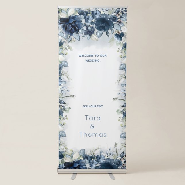Cascading Roses Wedding Retractable Banner (Front)