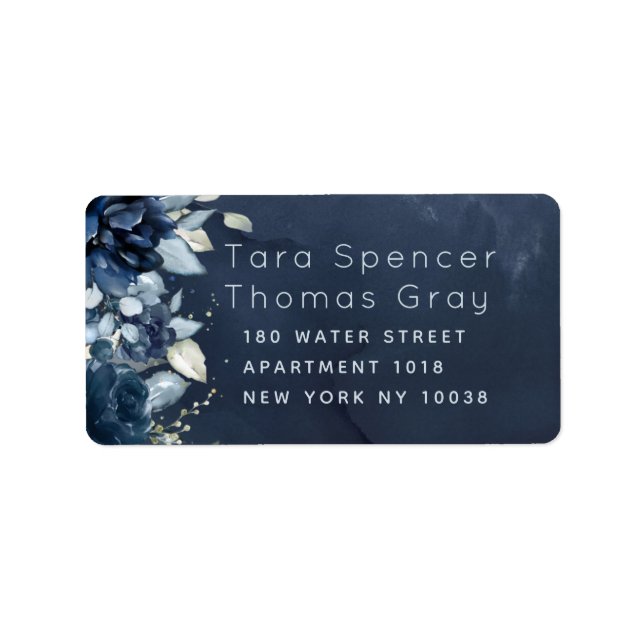 Cascading Roses Wedding RSVP Return Envelope Label (Front)