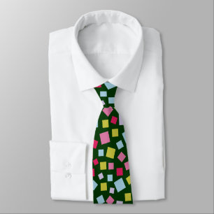 Cascading Squares - Dark Green Neck Tie