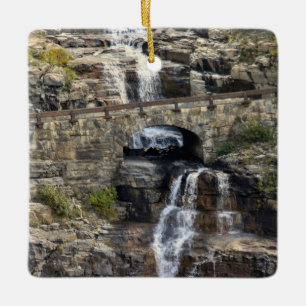 Cascading Through Stone Ceramic Ornament