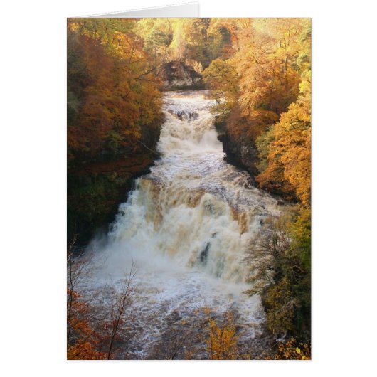 Cascading Waterfall in Autumn Corra Linn Cards (Front)