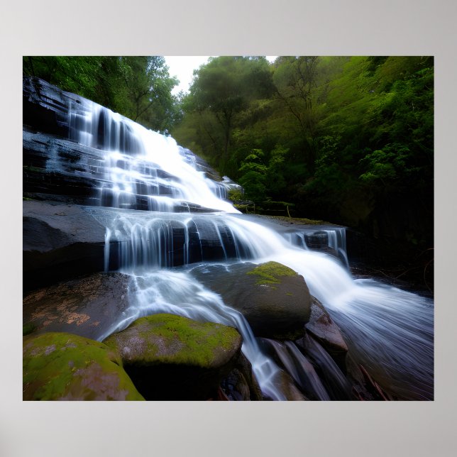  Cascading Waterfall Photo Poster (Front)