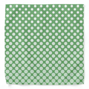 Cascading White circles on lime green Bandana