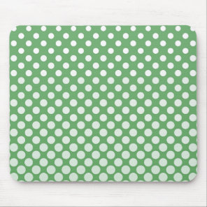 Cascading White circles on lime green Mouse Pad