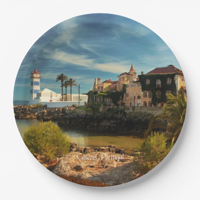 Cascais, Portugal picturesque landscape Paper Plates (Front)