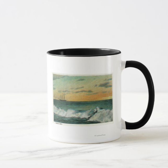 Casco Bay, MaineShip in the Bay at Sunrise Mug (Right)