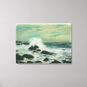Casco Bay, MaineSurf and Beach Rocks Canvas Print