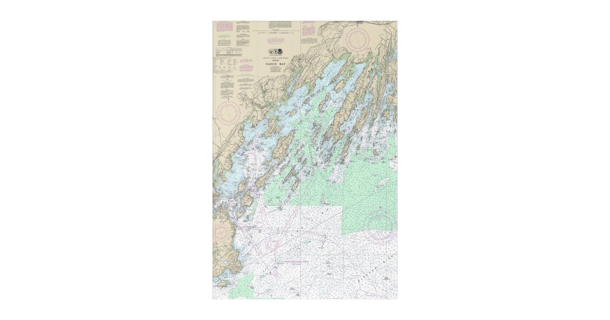 Casco Bay Nautical Chart 13290 Acrylic Print Zazzle