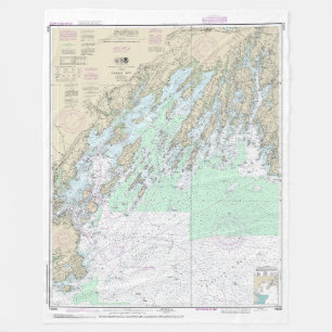 Casco Bay Nautical Chart 13290 Fleece Blanket
