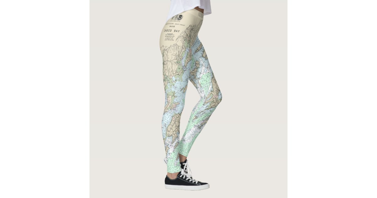 Casco Bay Nautical Chart 13290 Leggings Zazzle