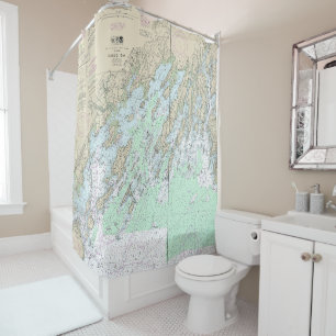 Casco Bay Nautical Chart 13290 Shower Curtain