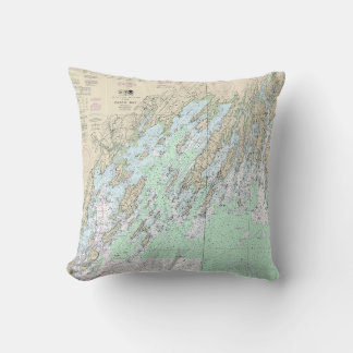 Casco Bay Nautical Chart 13290 Throw Pillow