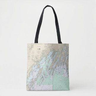 Casco Bay Nautical Chart 13290 Tote Bag