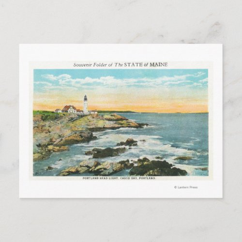 Casco Bay View of the Portland Head Lighthouse Postcard