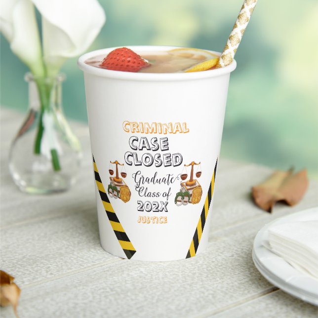Case Closed Graduation Funny Criminal justice  Paper Cups (Insitu)