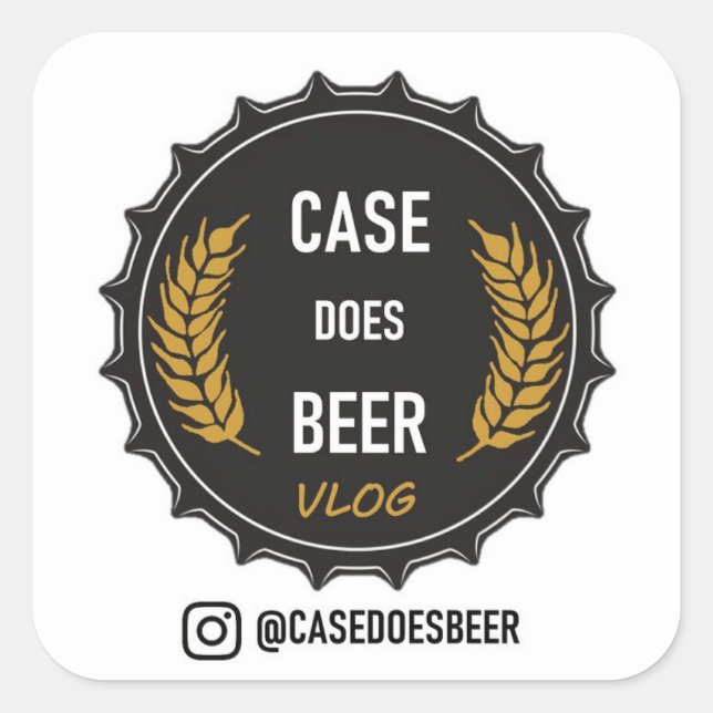 Case Does Beer: Square Logo Stickers (Front)