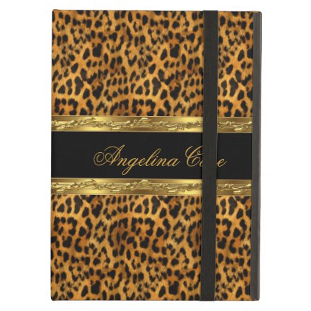 Case Elegant Gold Black Leopard Animal Print